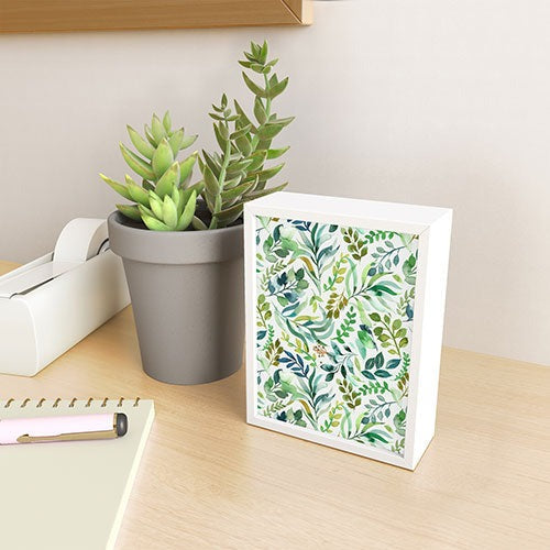 Ninola Design Botanic Retreat Loose Botanical Leaves Watercolor Green Framed Mini Art Print