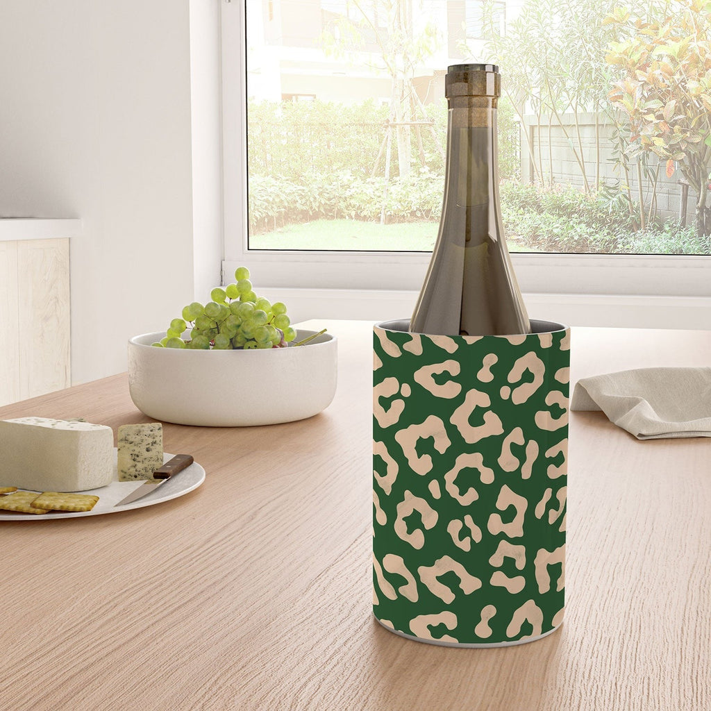 Avenie BR Cheetah Print In Green Wine Chiller
