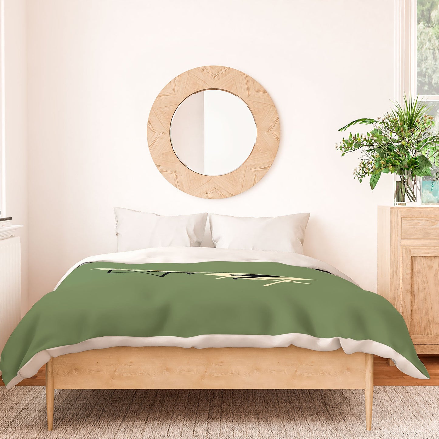 Jimmy Tan Happy go Lucky Cat Duvet Cover