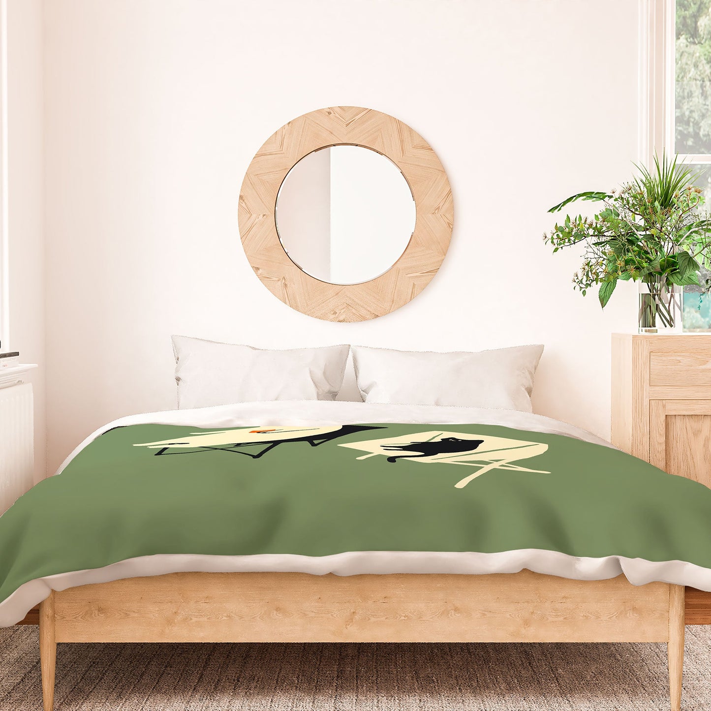 Jimmy Tan Happy go Lucky Cat Duvet Cover