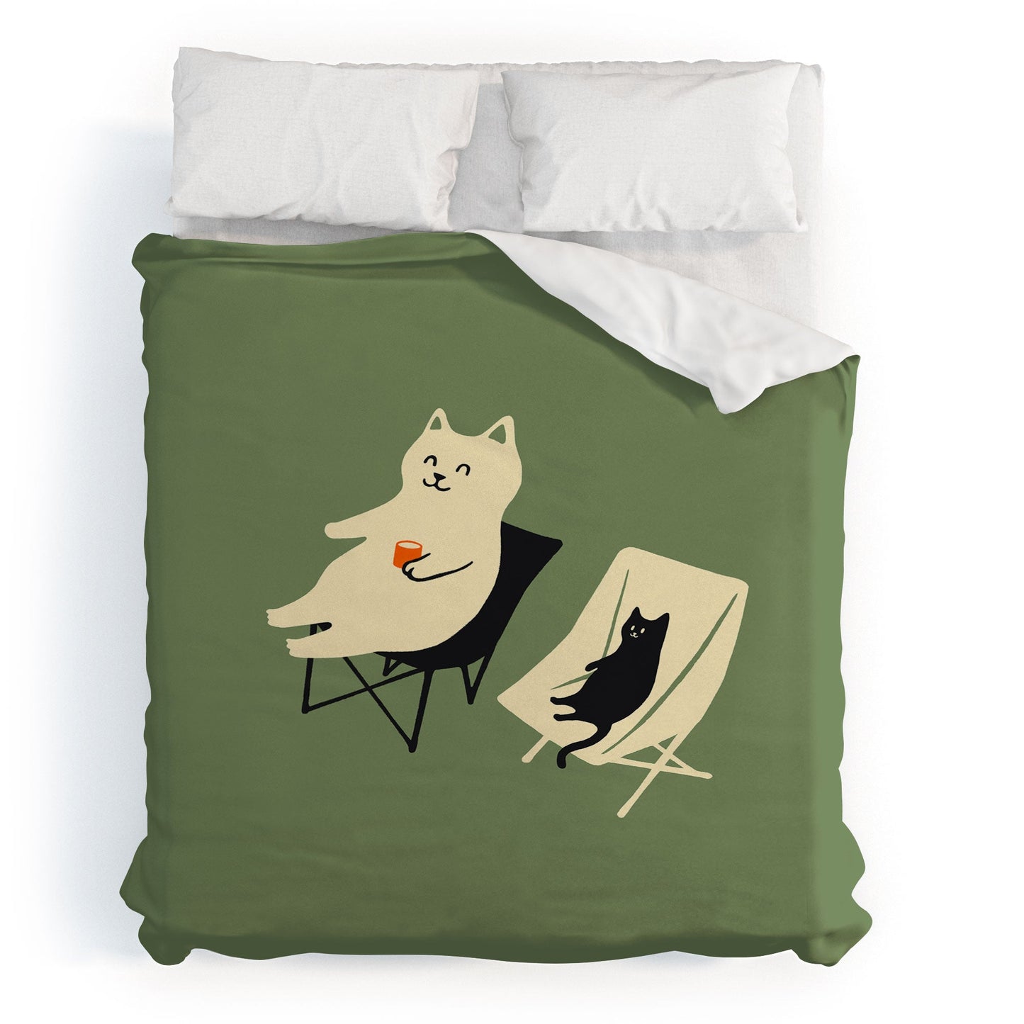 Jimmy Tan Happy go Lucky Cat Duvet Cover