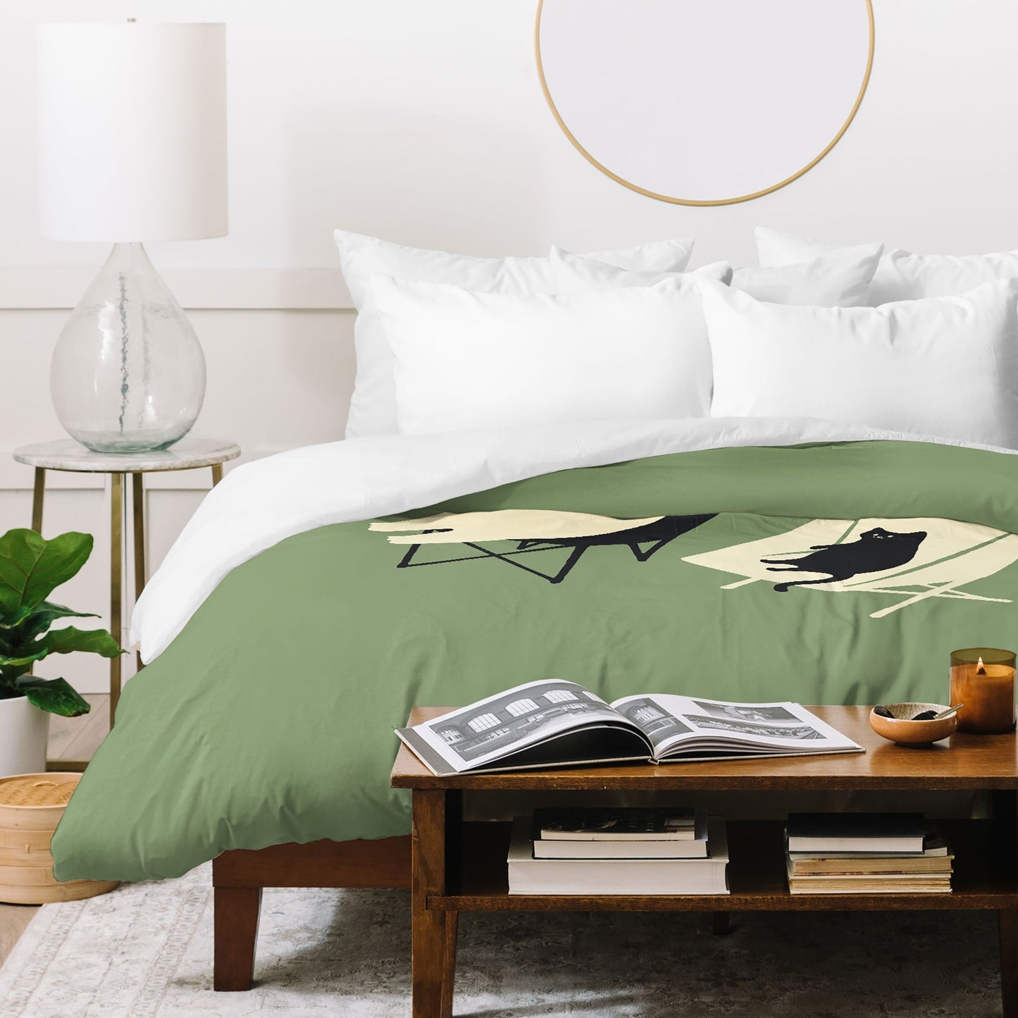 Jimmy Tan Happy go Lucky Cat Duvet Cover