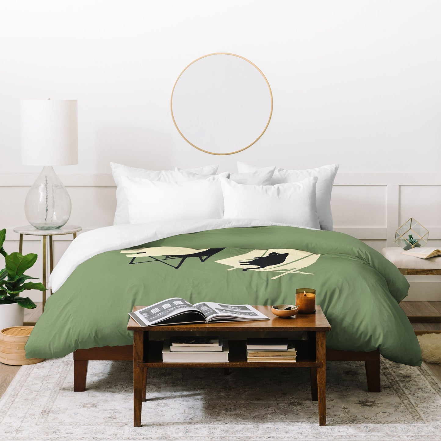 Jimmy Tan Happy go Lucky Cat Duvet Cover