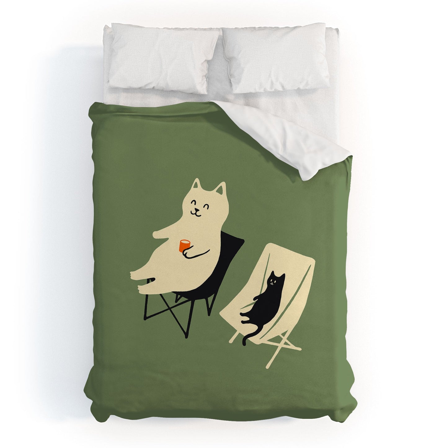 Jimmy Tan Happy go Lucky Cat Duvet Cover