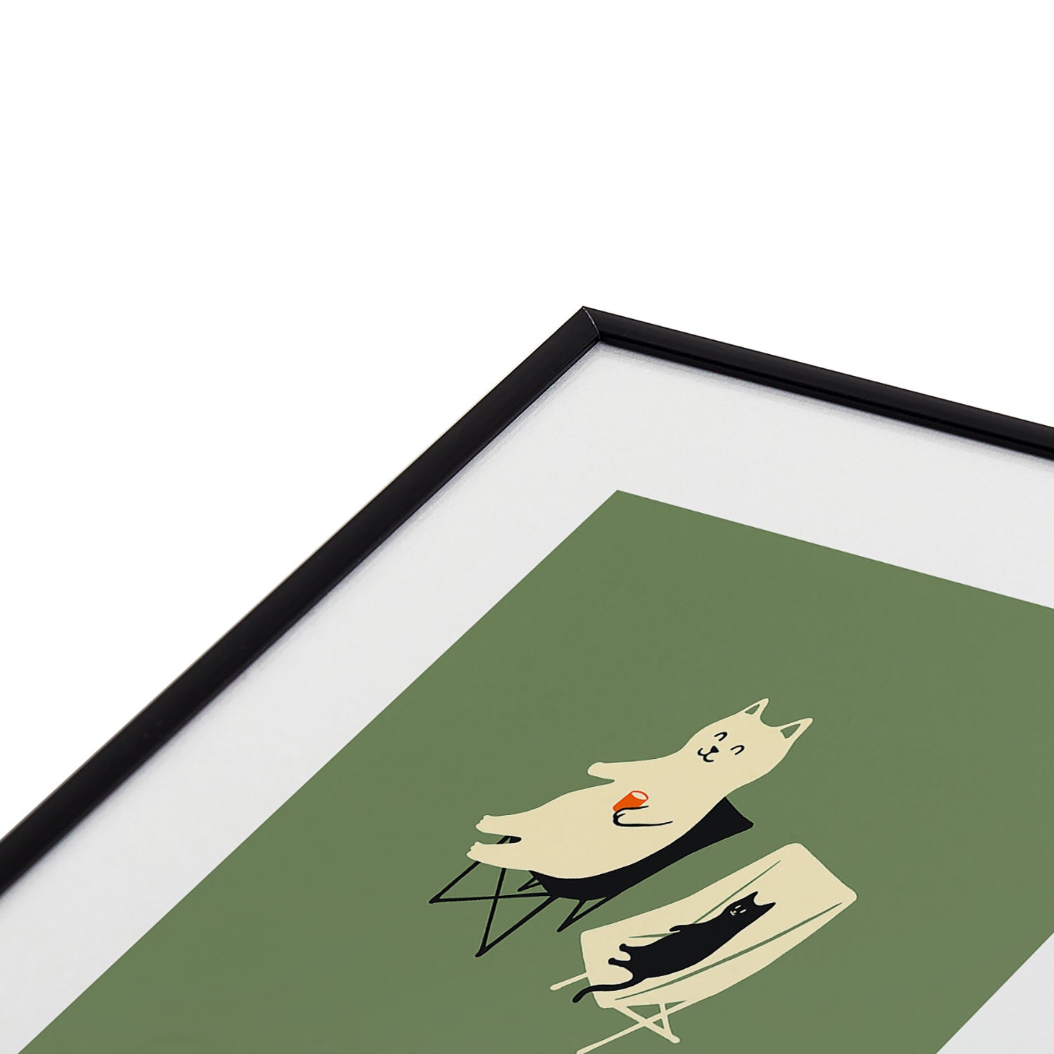 Jimmy Tan Happy go Lucky Cat Metal Framed Art Print