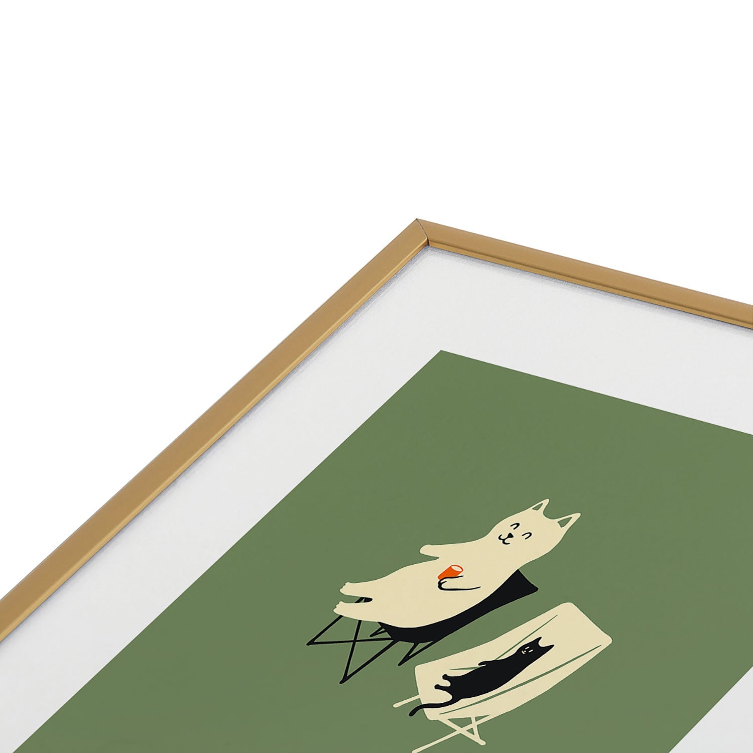 Jimmy Tan Happy go Lucky Cat Metal Framed Art Print