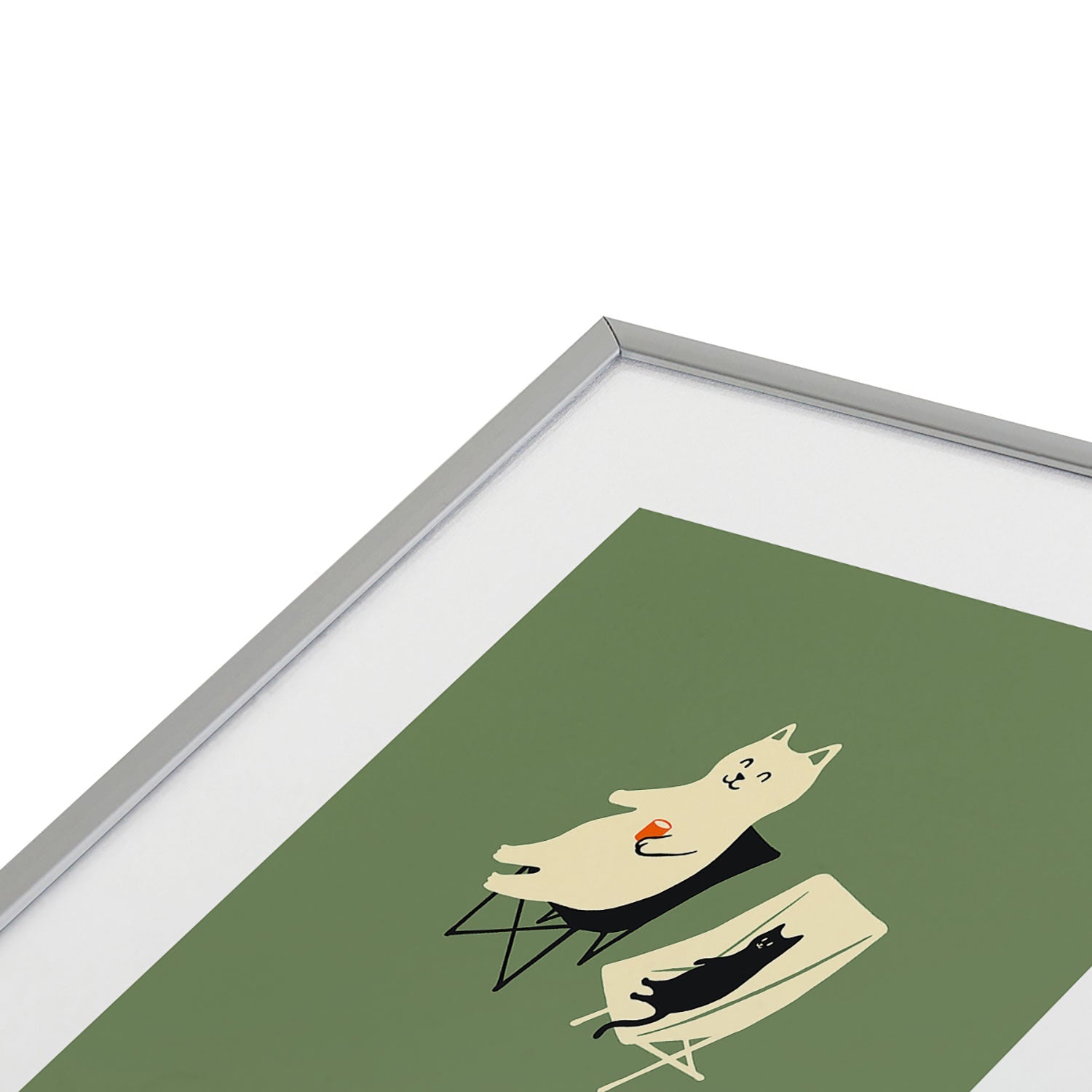Jimmy Tan Happy go Lucky Cat Metal Framed Art Print