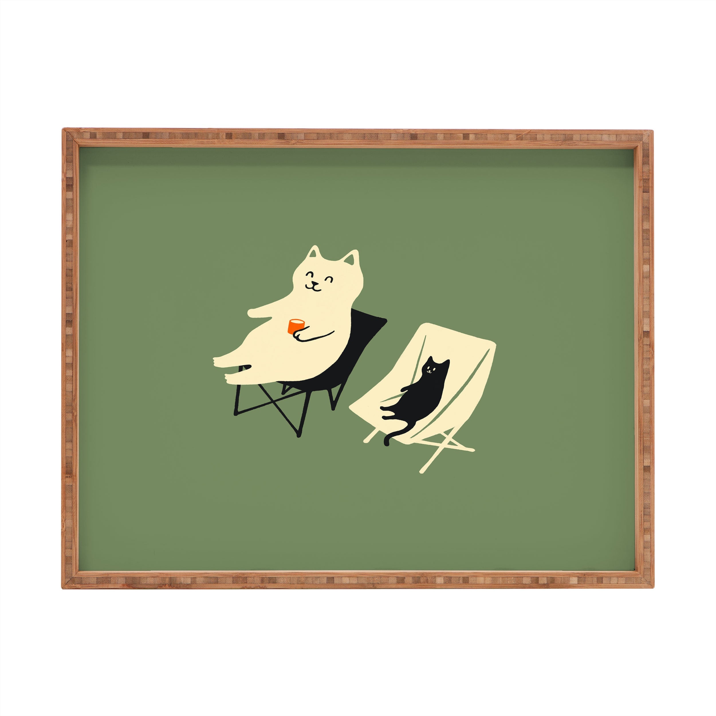 Jimmy Tan Happy go Lucky Cat Rectangular Tray