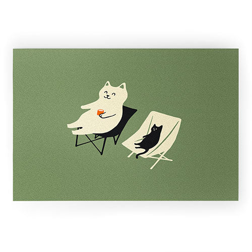 Jimmy Tan Happy go Lucky Cat Welcome Mat
