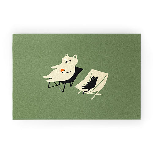 Jimmy Tan Happy go Lucky Cat Welcome Mat