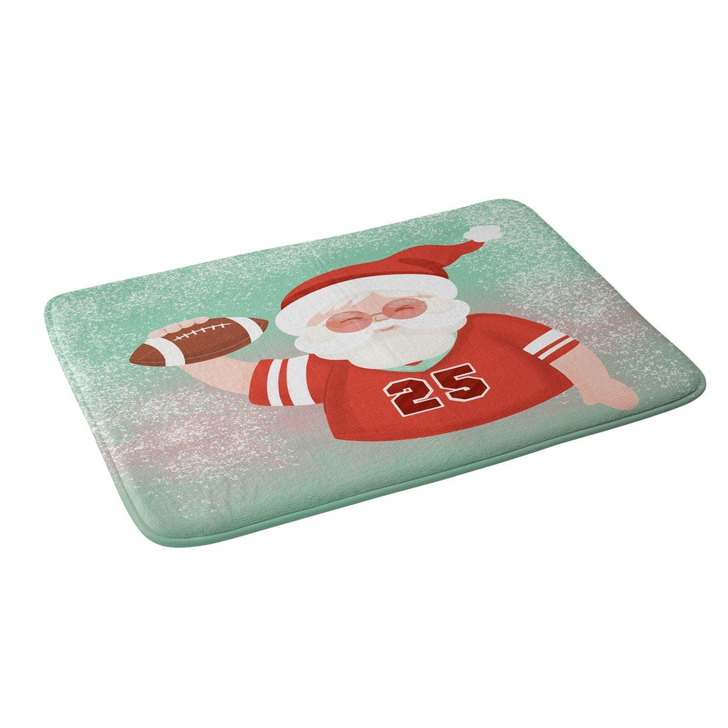 Design by Spark Sporty Football Santa Memory Foam Bath Mat