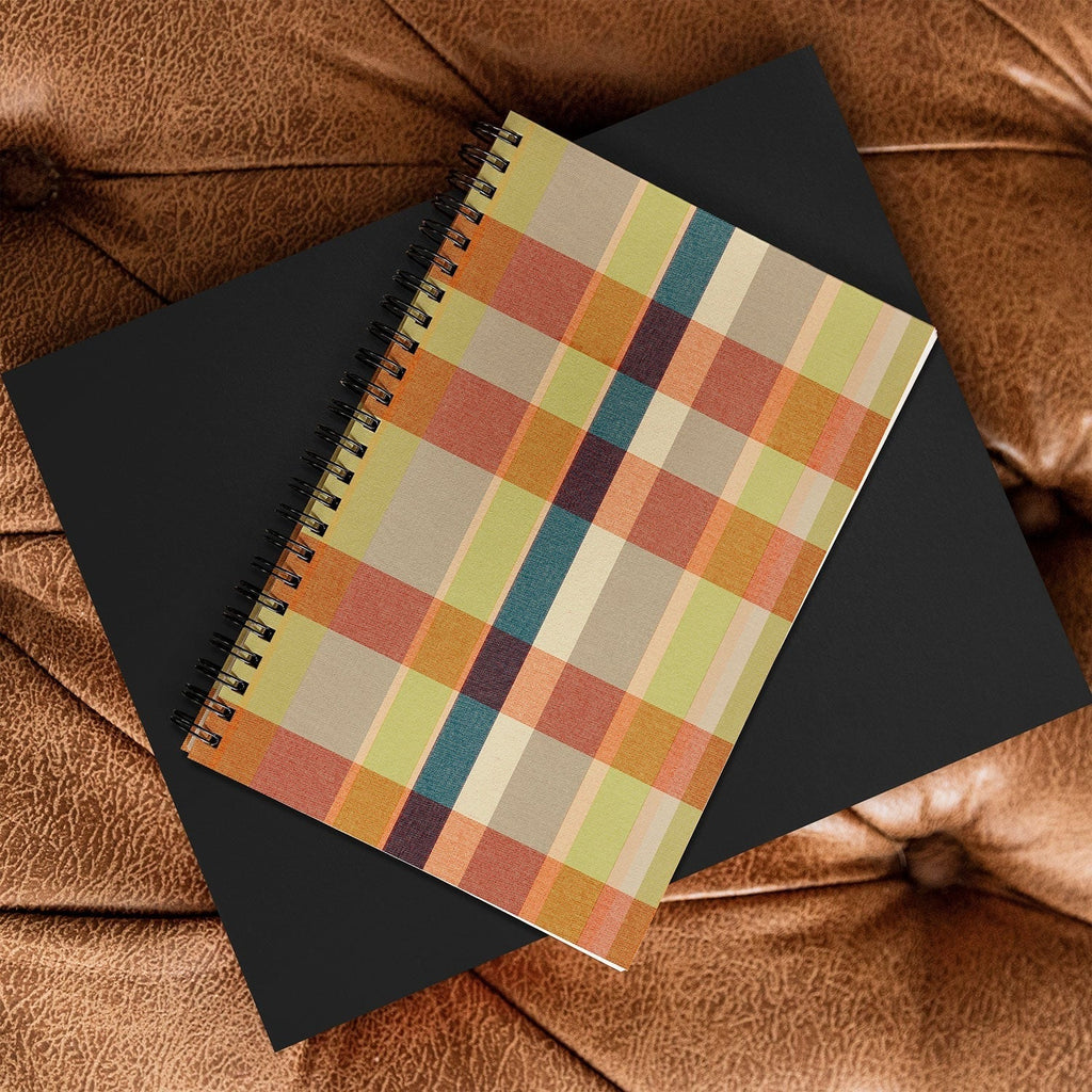 Marta Barragan Camarasa Retro Picnic Plaid Warm Tones Spiral Notebook