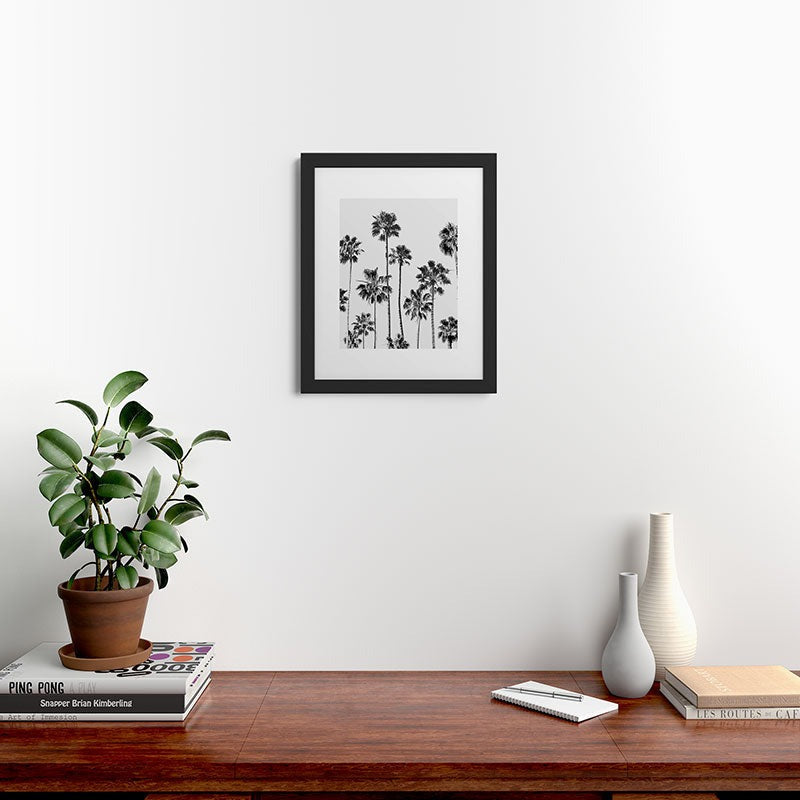 Gal Design Black And White Palms Framed Art Print
