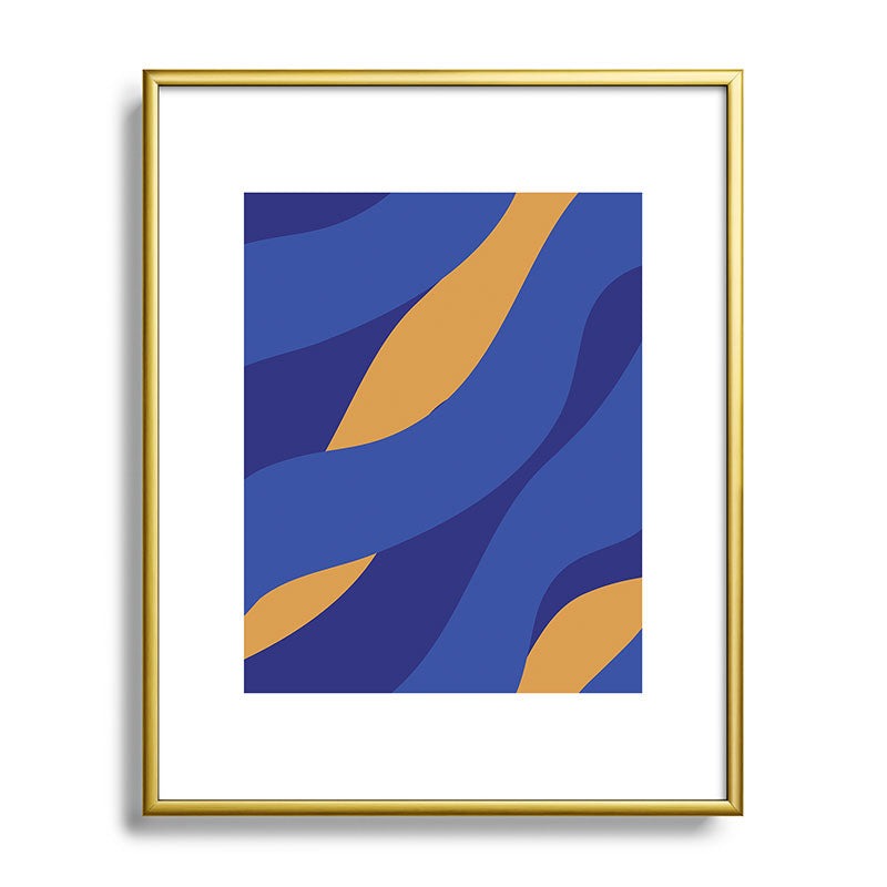 Camilla Foss Pebbles in Stream Metal Framed Art Print
