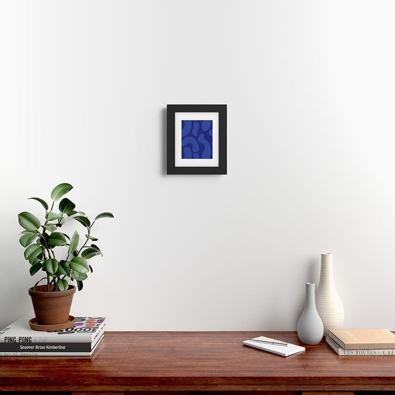 Camilla Foss Blue Pebble Framed Art Print