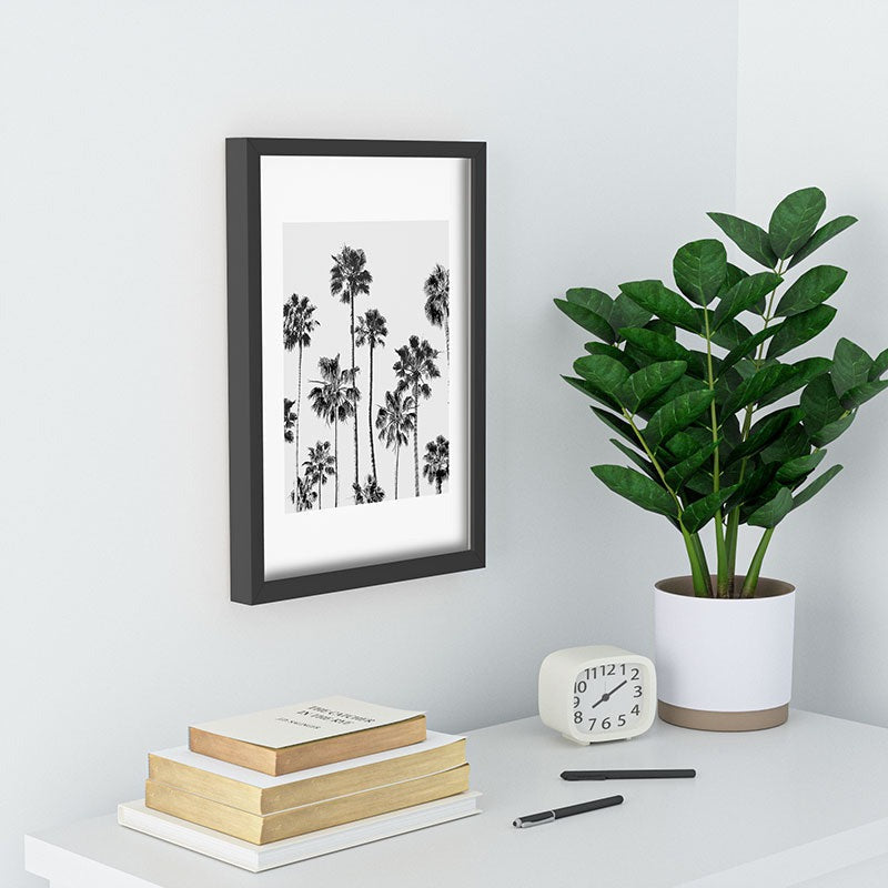 Gal Design Black And White Palms Recessed Framing Rectangle