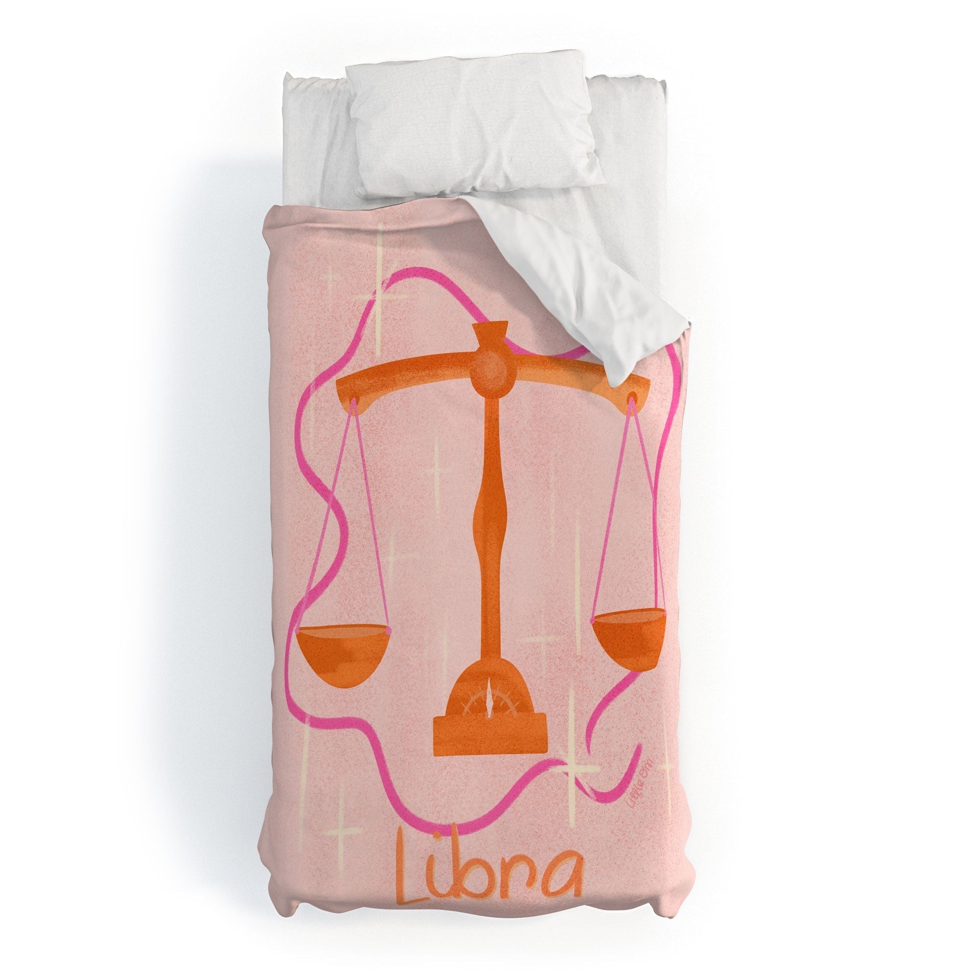 Little Om Zodiac Signs Libra Duvet Cover