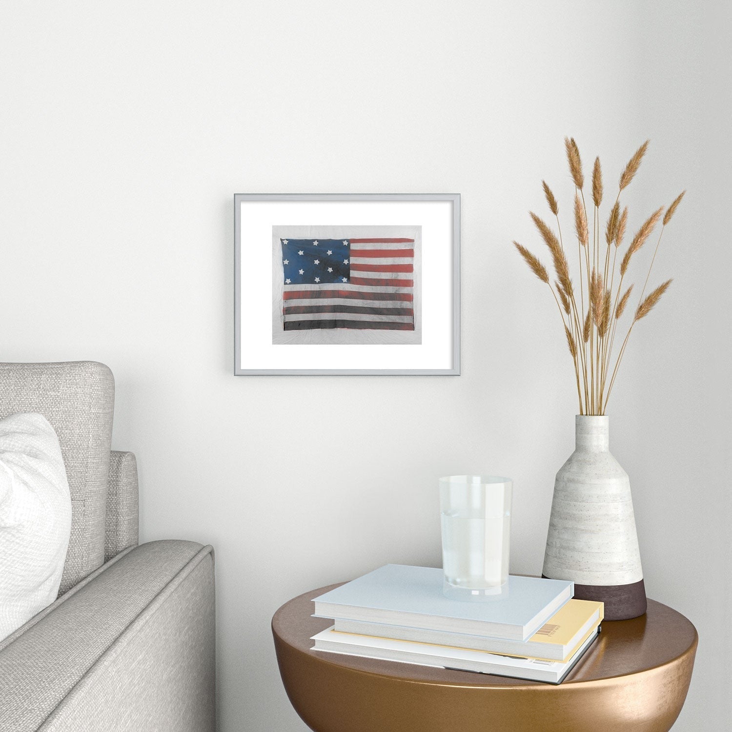 DENY Designs Flag Attributed to Elizabeth Schuyler Hamilton Metal Framed Art Print