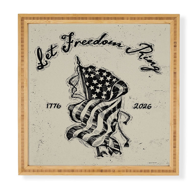 DENY Designs Let Freedom Ring Block Framed Wall Art