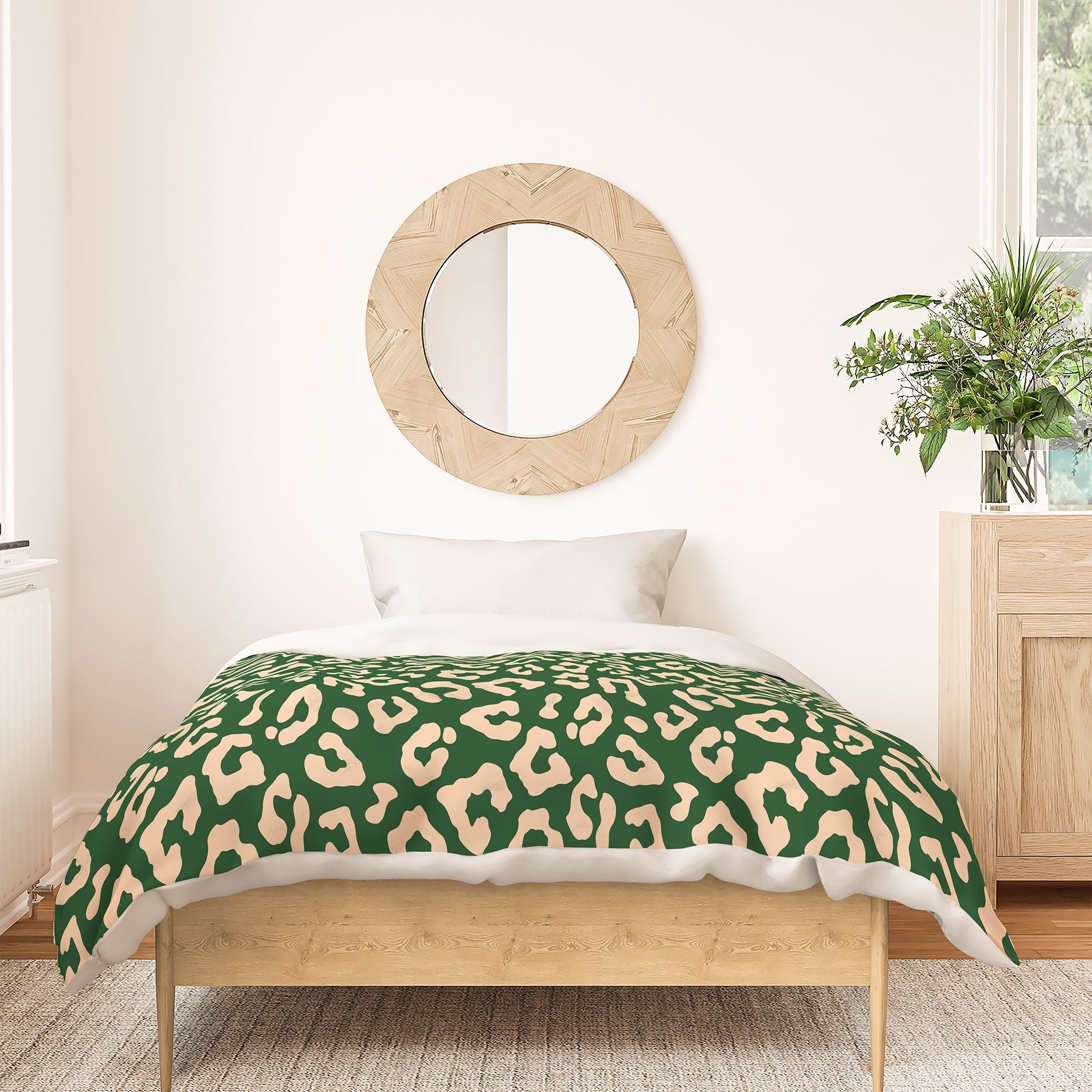 Avenie BR Cheetah Print In Green Duvet Cover
