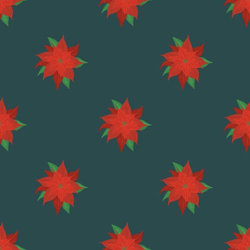 Design by Spark Poinsettia Florals Shower Curtain