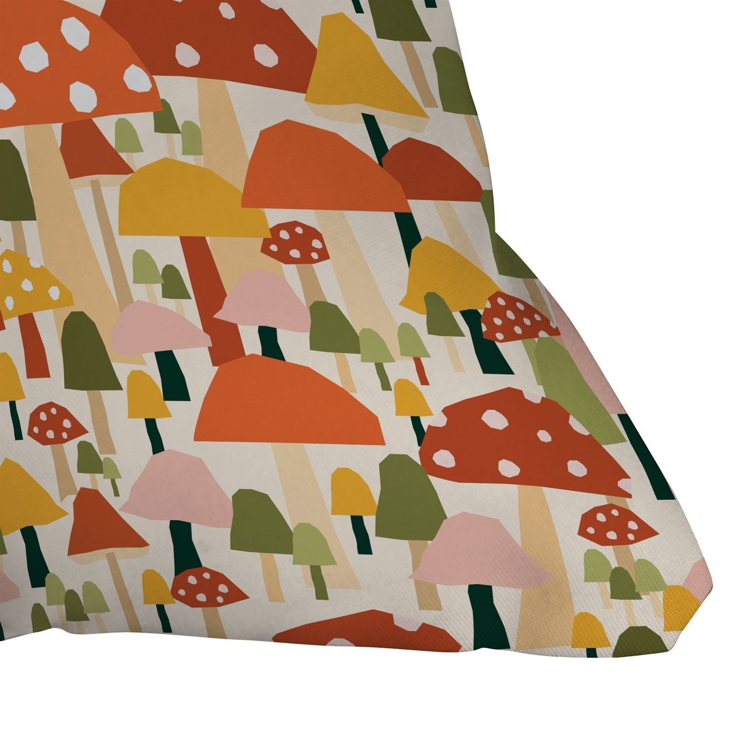 Valeria Frustaci autumnal mushrooms Outdoor Throw Pillow