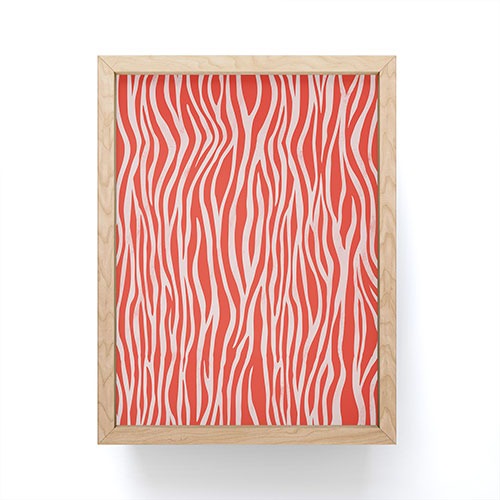 Avenie BR Red Zebra Stripe Framed Mini Art Print