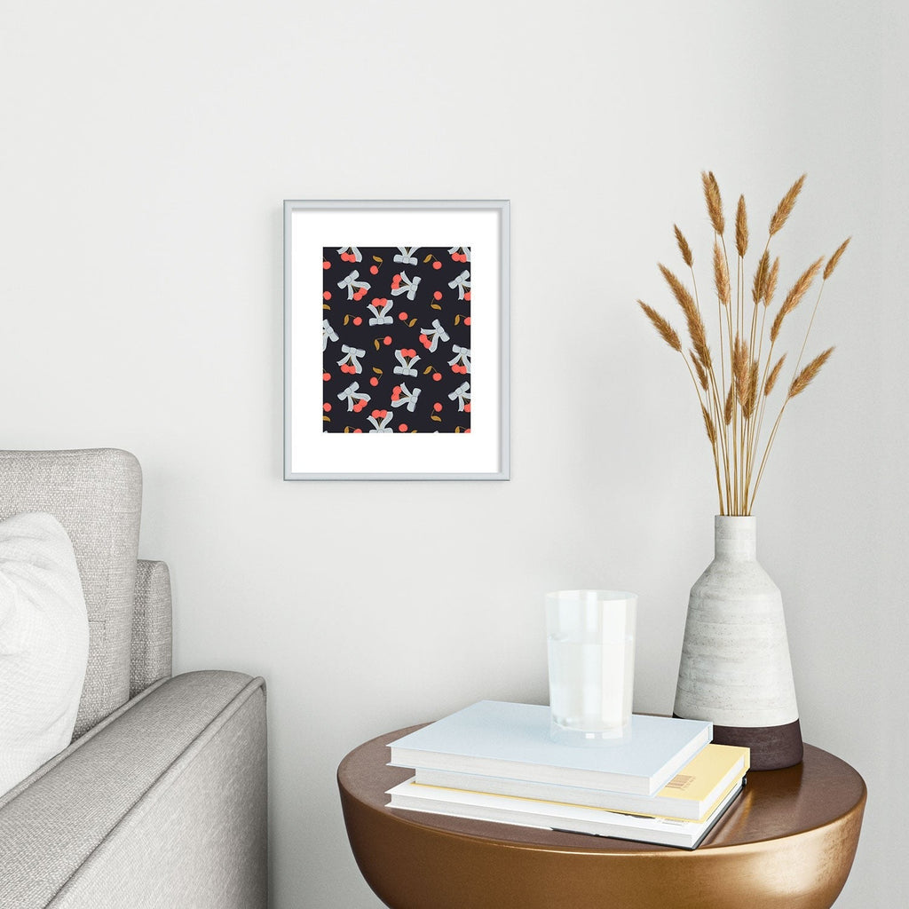Jennifer Labre Cherries and Bows Metal Framed Art Print