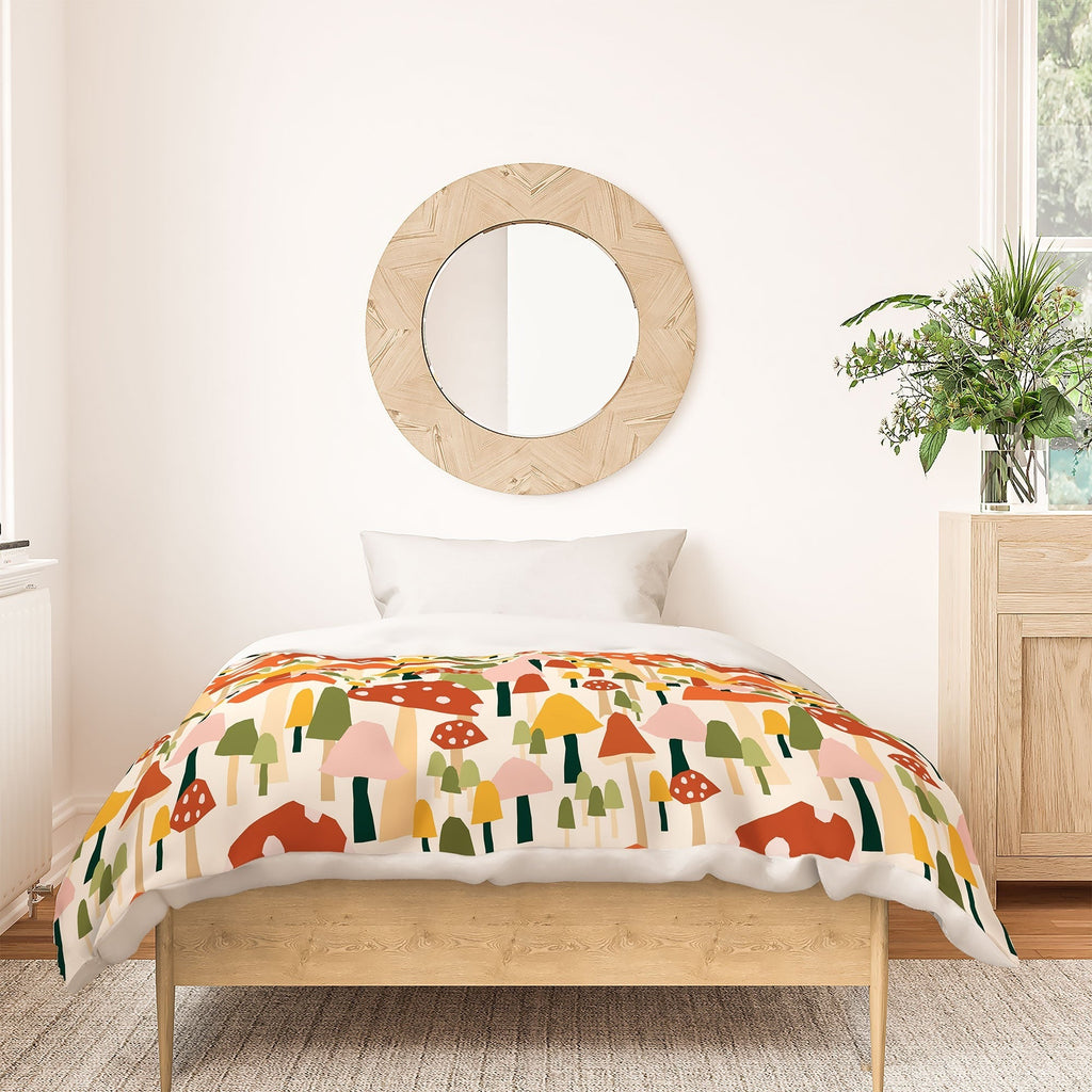 Valeria Frustaci autumnal mushrooms Duvet Cover