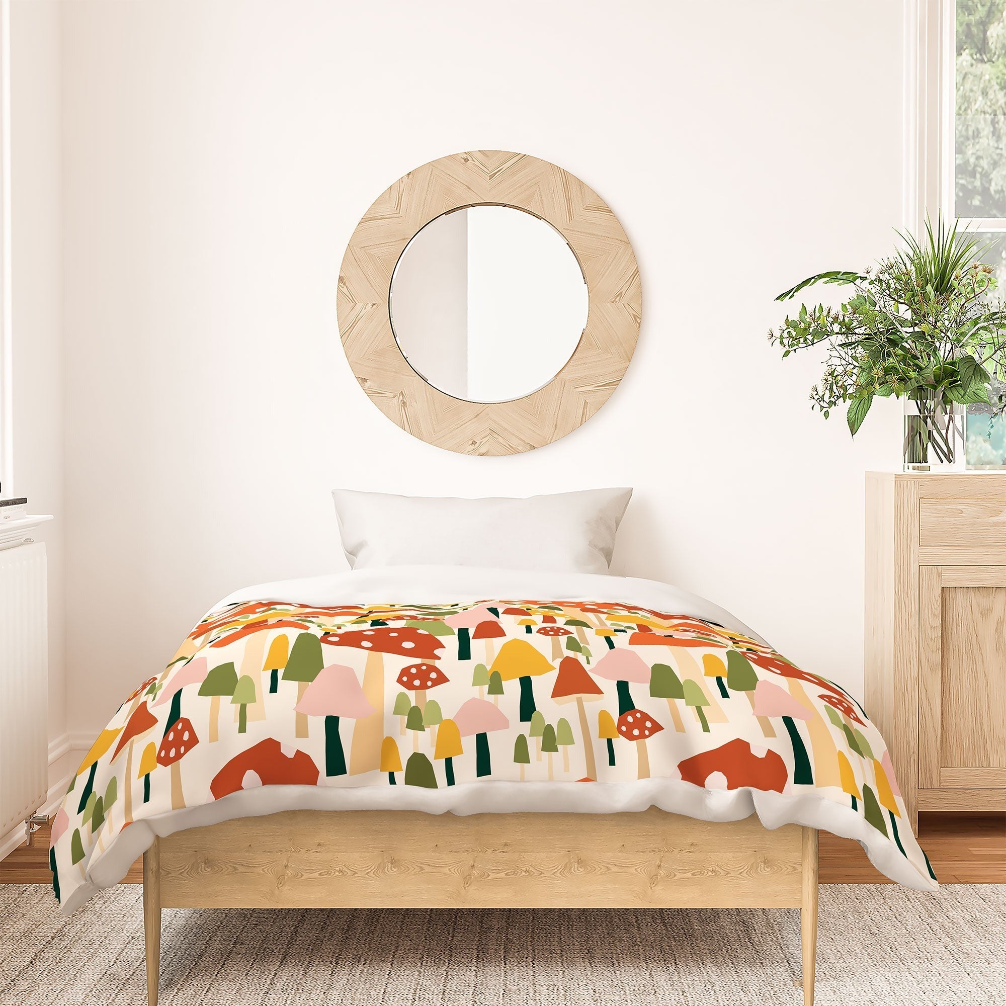 Valeria Frustaci autumnal mushrooms Duvet Cover