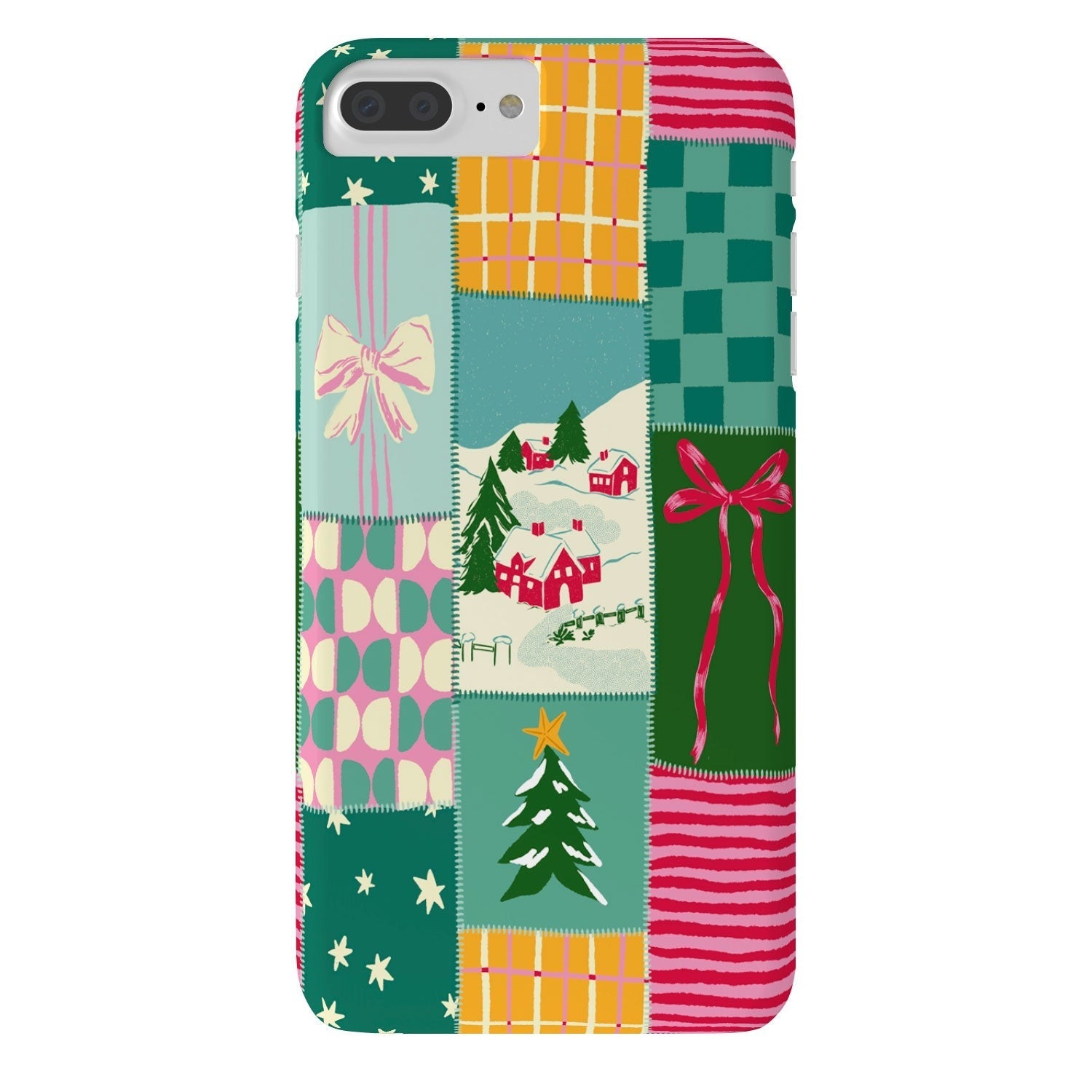 LouBruzzoni Cozy Christmas Patchwork Phone Case