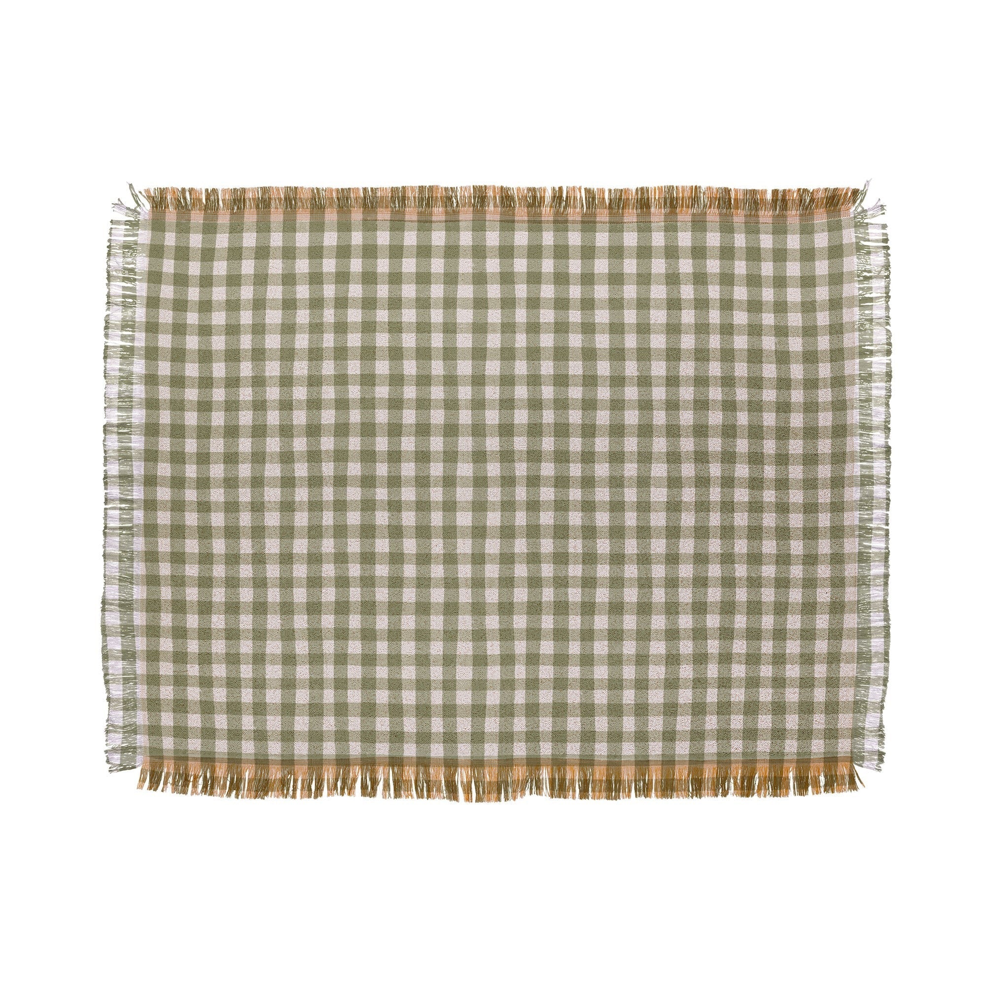 Menina Lisboa Rustic Green Plaid Throw Blanket