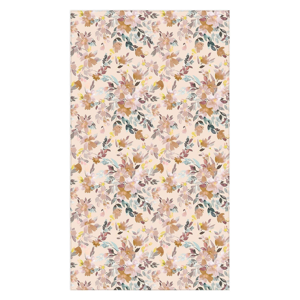 Ninola Design Botanic Retreat Floral Oleander Whimsical Soft Pink Tablecloth
