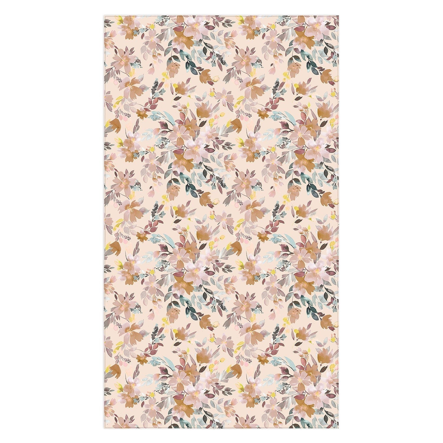Ninola Design Botanic Retreat Floral Oleander Whimsical Soft Pink Tablecloth