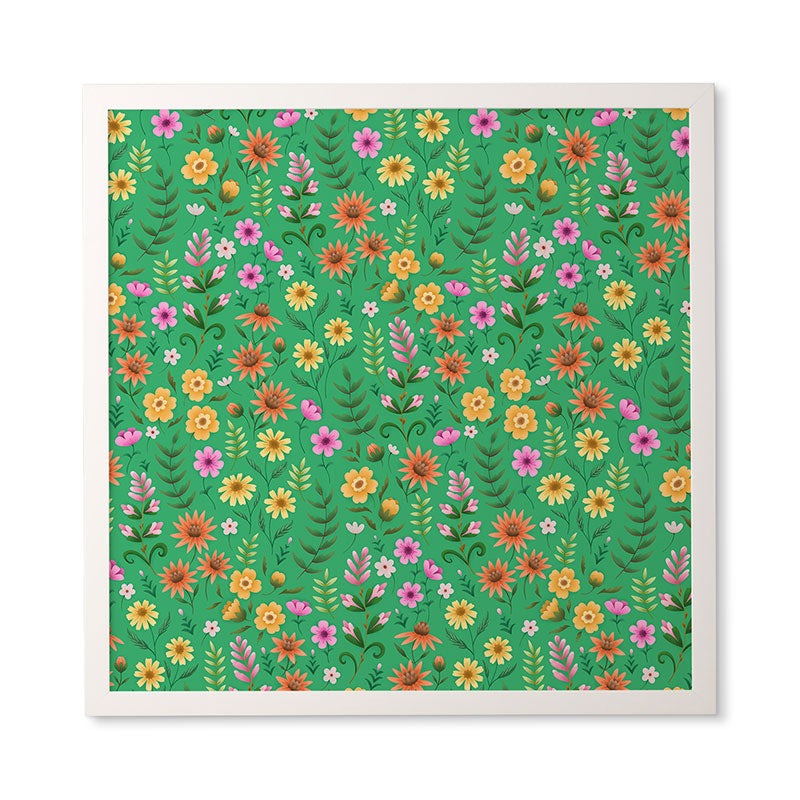 Pimlada Phuapradit Ditsy Spring Floral Green Framed Wall Art