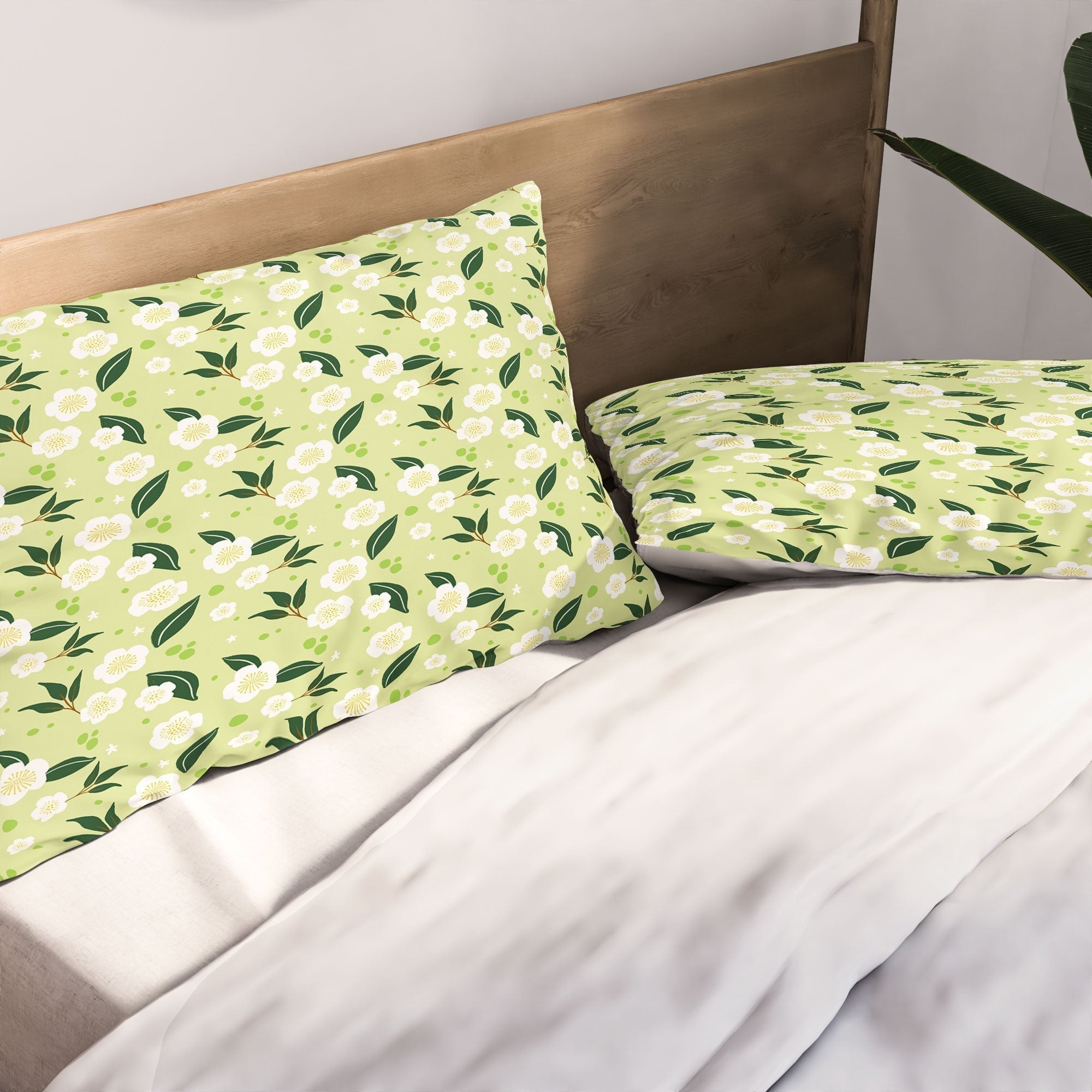 Design by Spark Matcha Tea Florals Pillow Shams