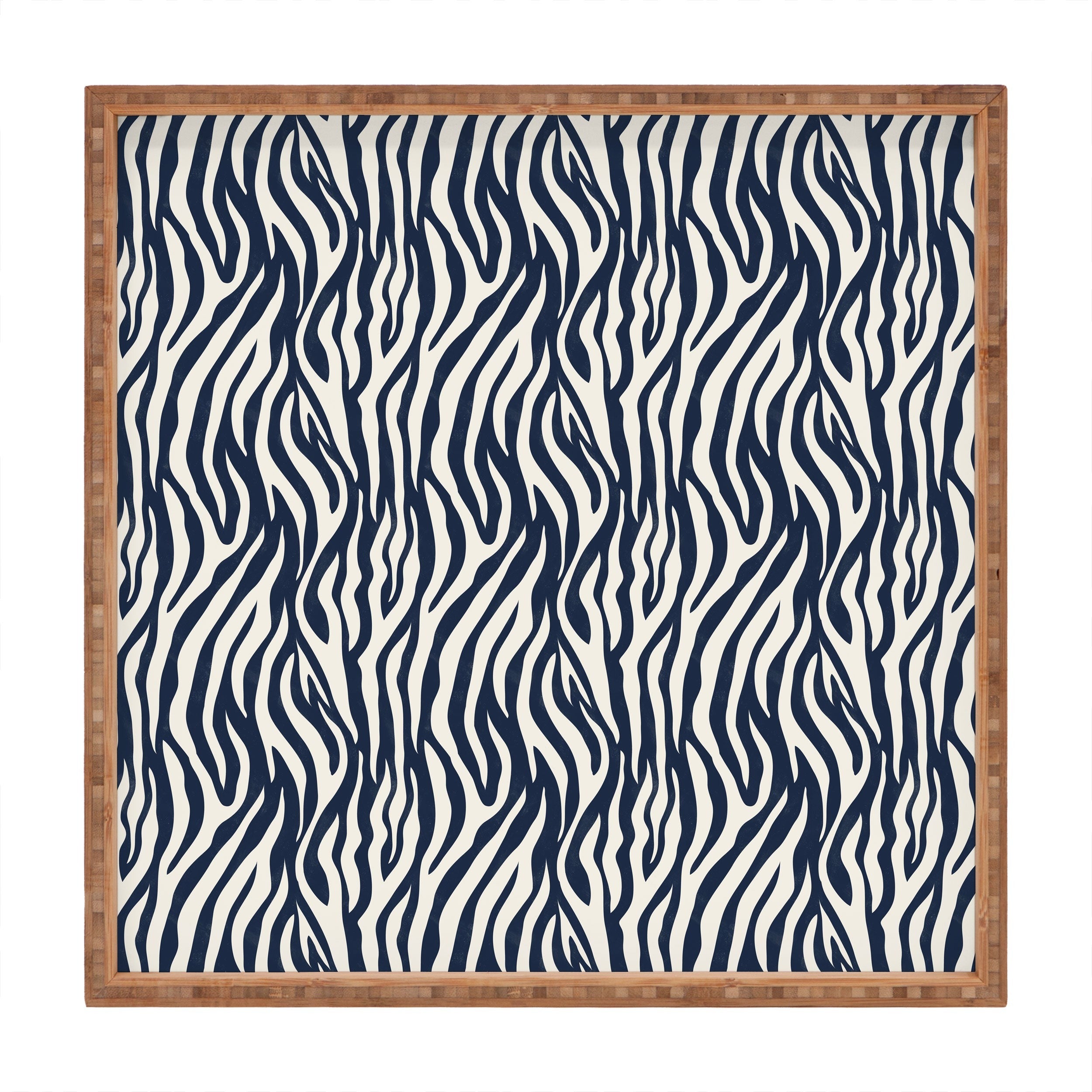 Avenie BR Navy Tiger Stripes Square Tray