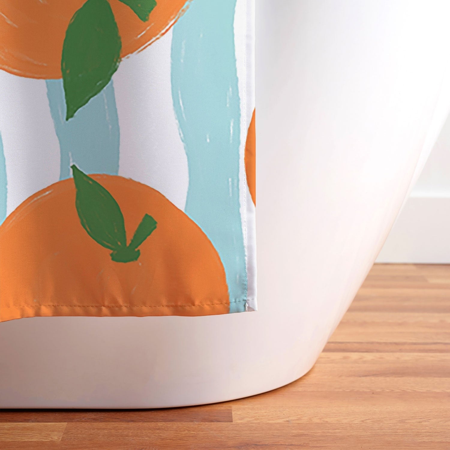 Design by Spark Zesty Oranges and Stripes Shower Curtain