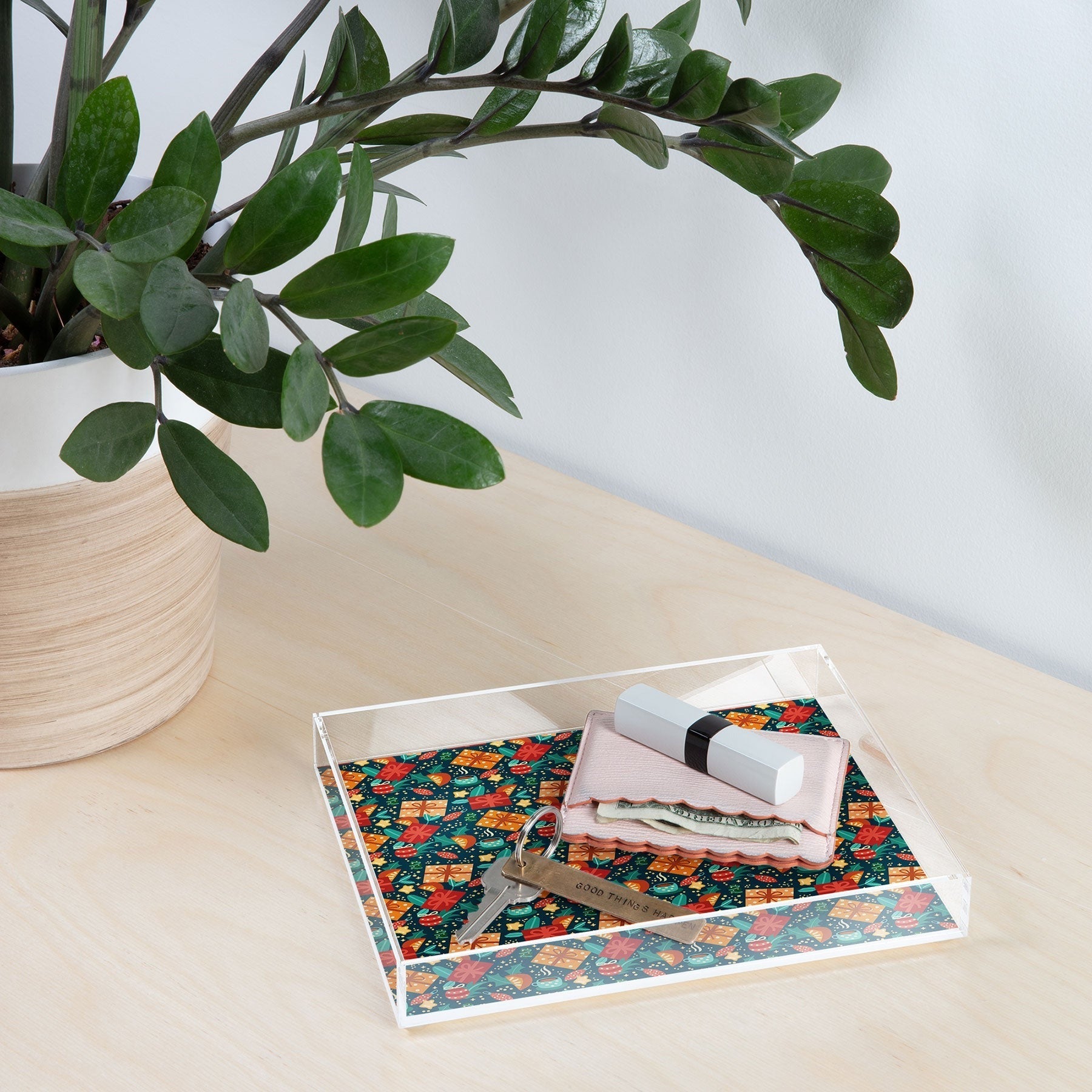 Valeria Frustaci Christmas pattern Acrylic Tray