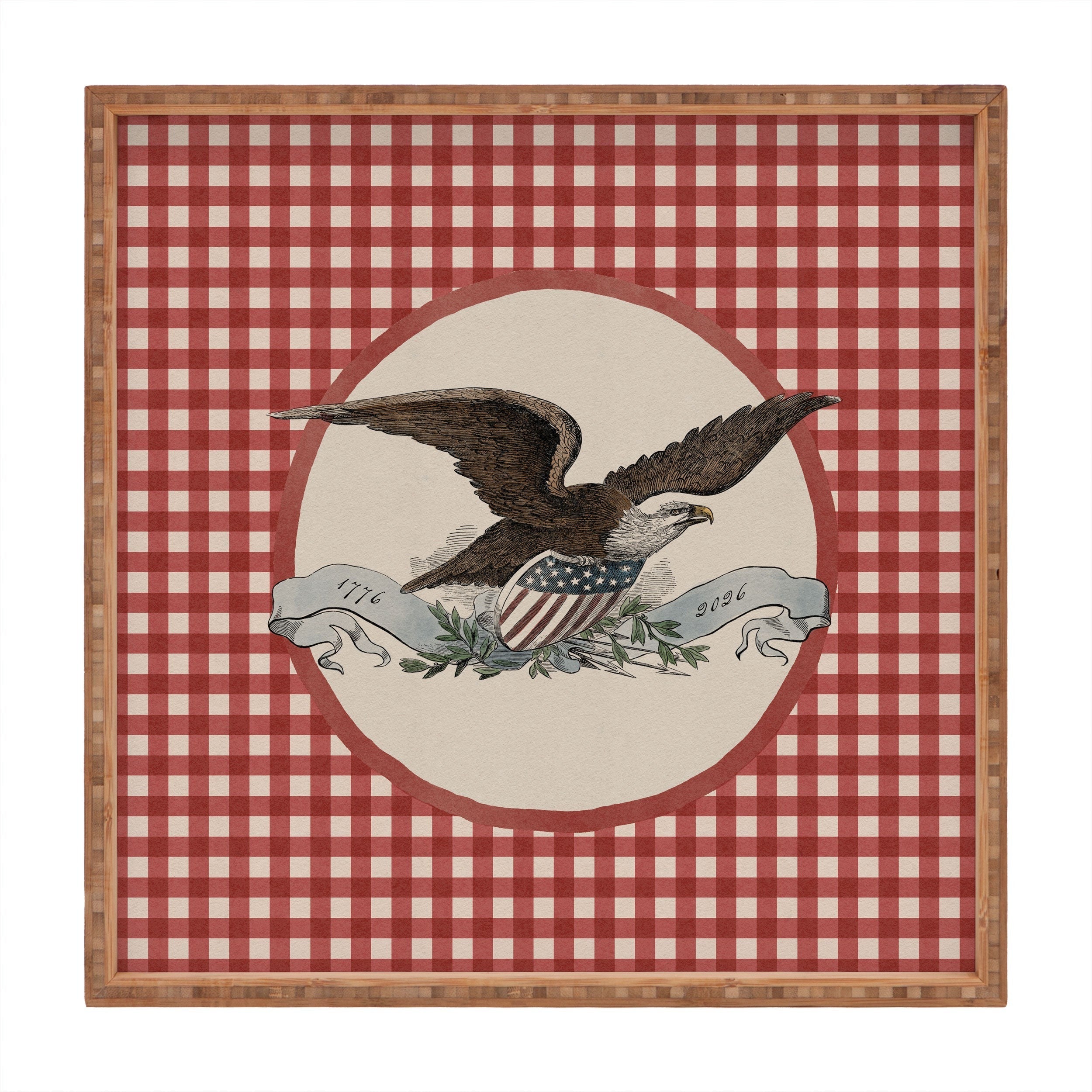 DENY Designs Gingham Eagle Square Tray