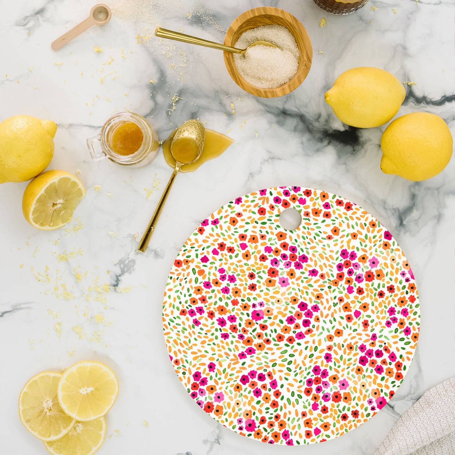 Joy Laforme Azalea In Pink Cutting Board Round