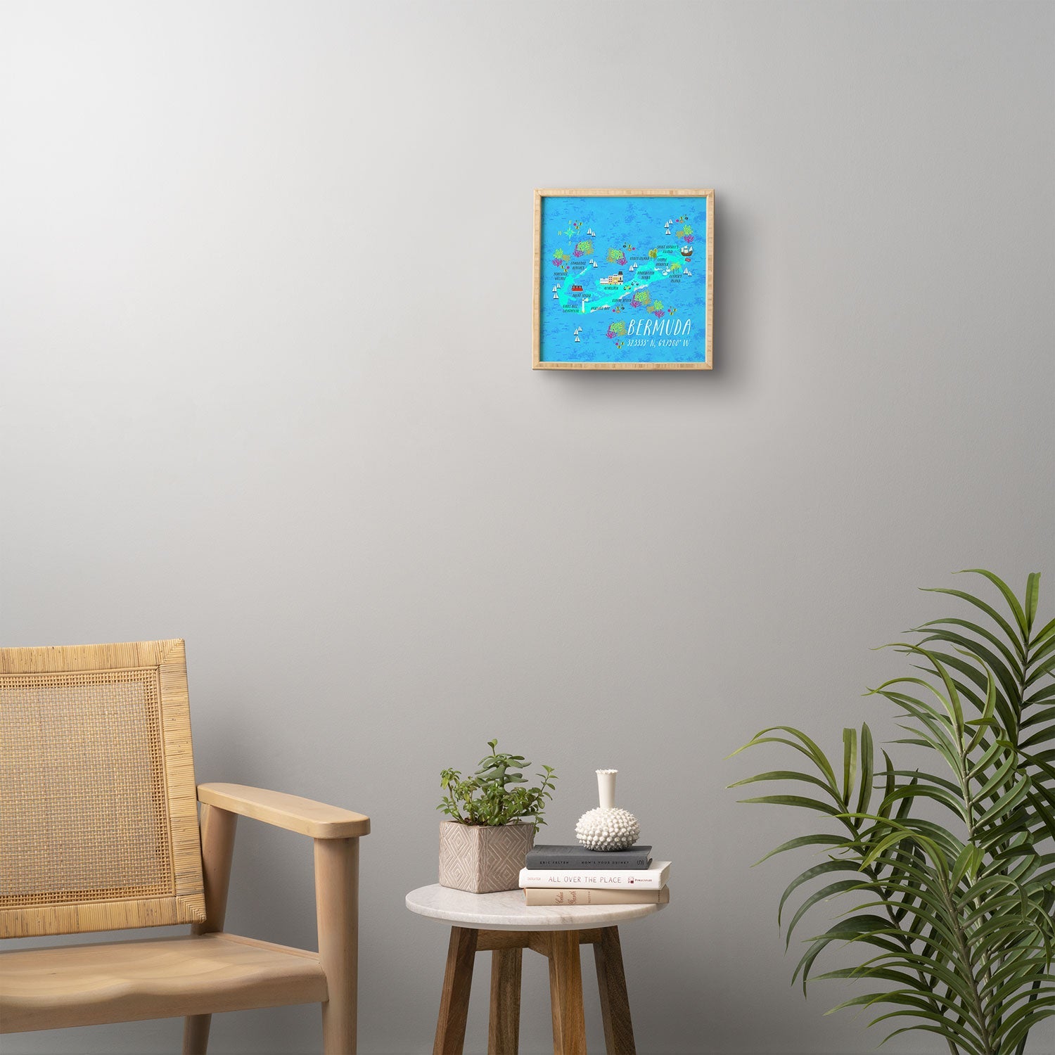 Joy Laforme Bermuda Map Framed Wall Art