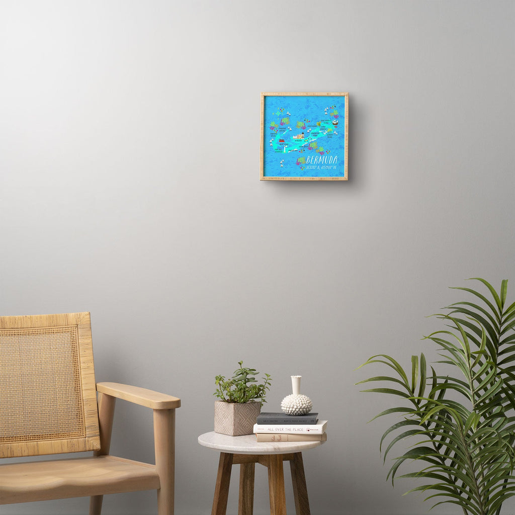 Joy Laforme Bermuda Map Framed Wall Art