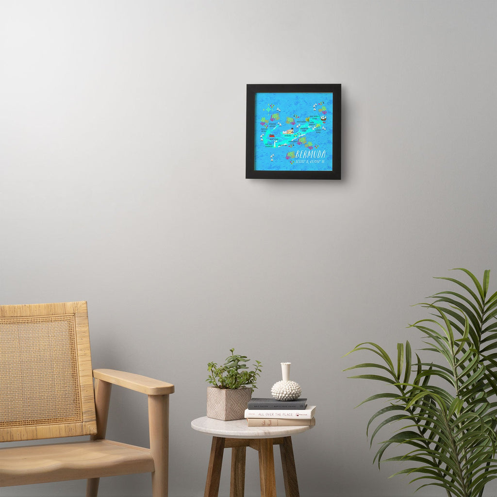 Joy Laforme Bermuda Map Framed Wall Art