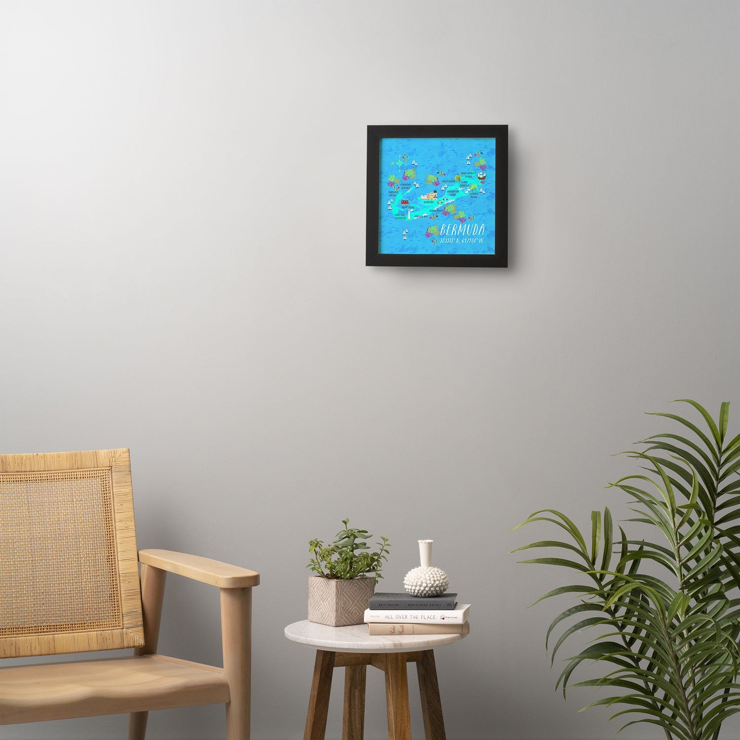 Joy Laforme Bermuda Map Framed Wall Art