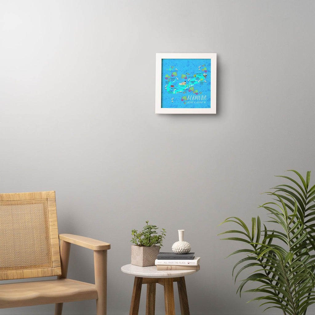 Joy Laforme Bermuda Map Framed Wall Art