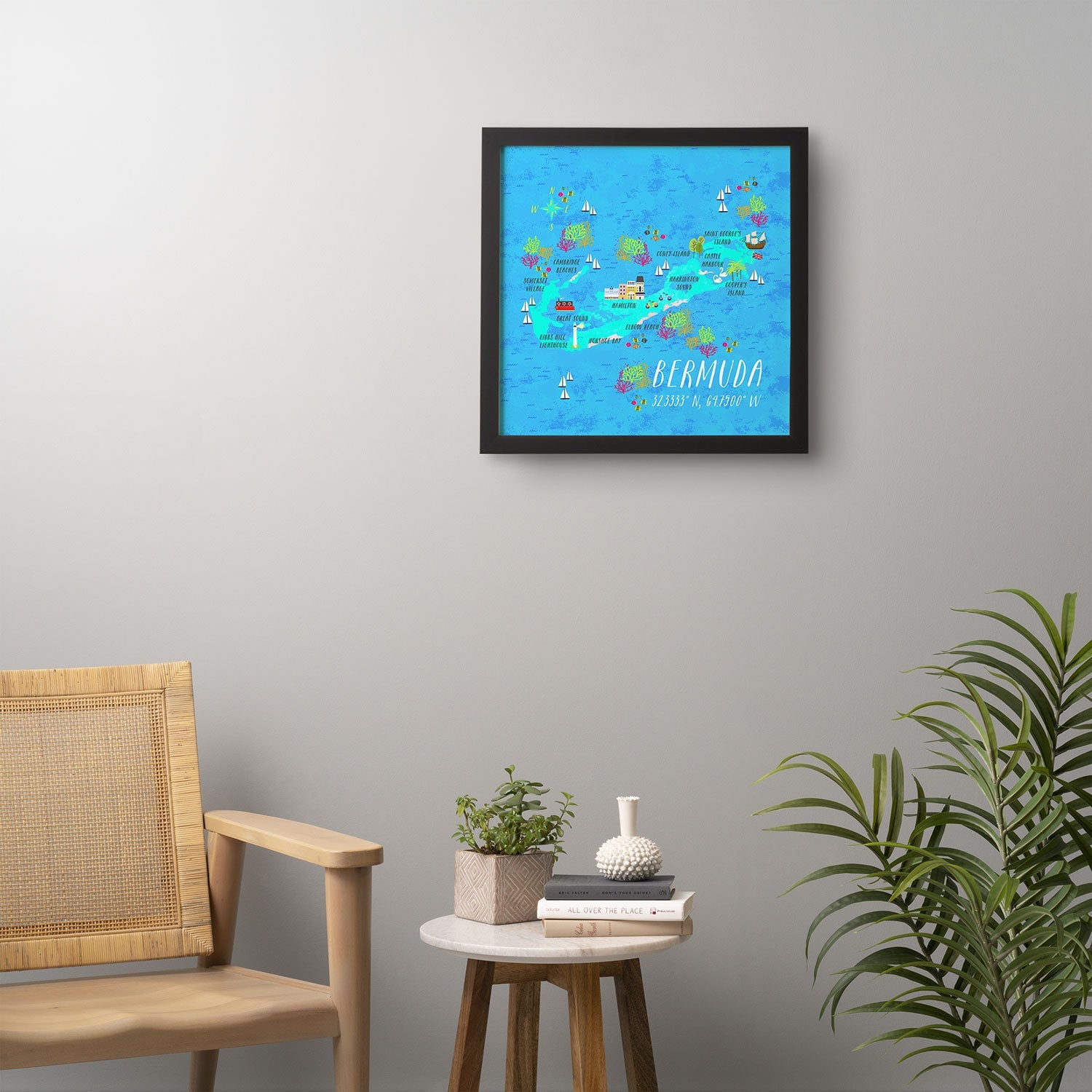 Joy Laforme Bermuda Map Framed Wall Art