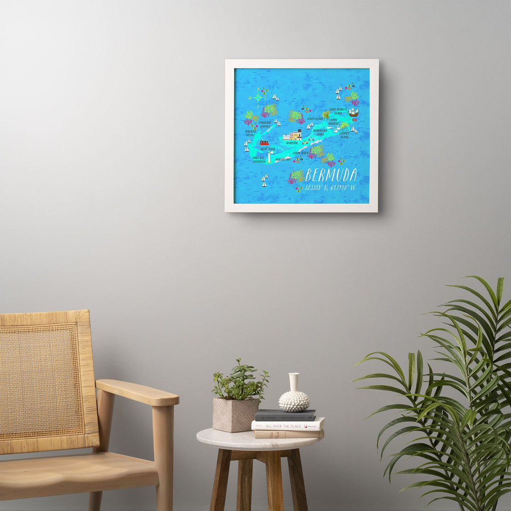 Joy Laforme Bermuda Map Framed Wall Art