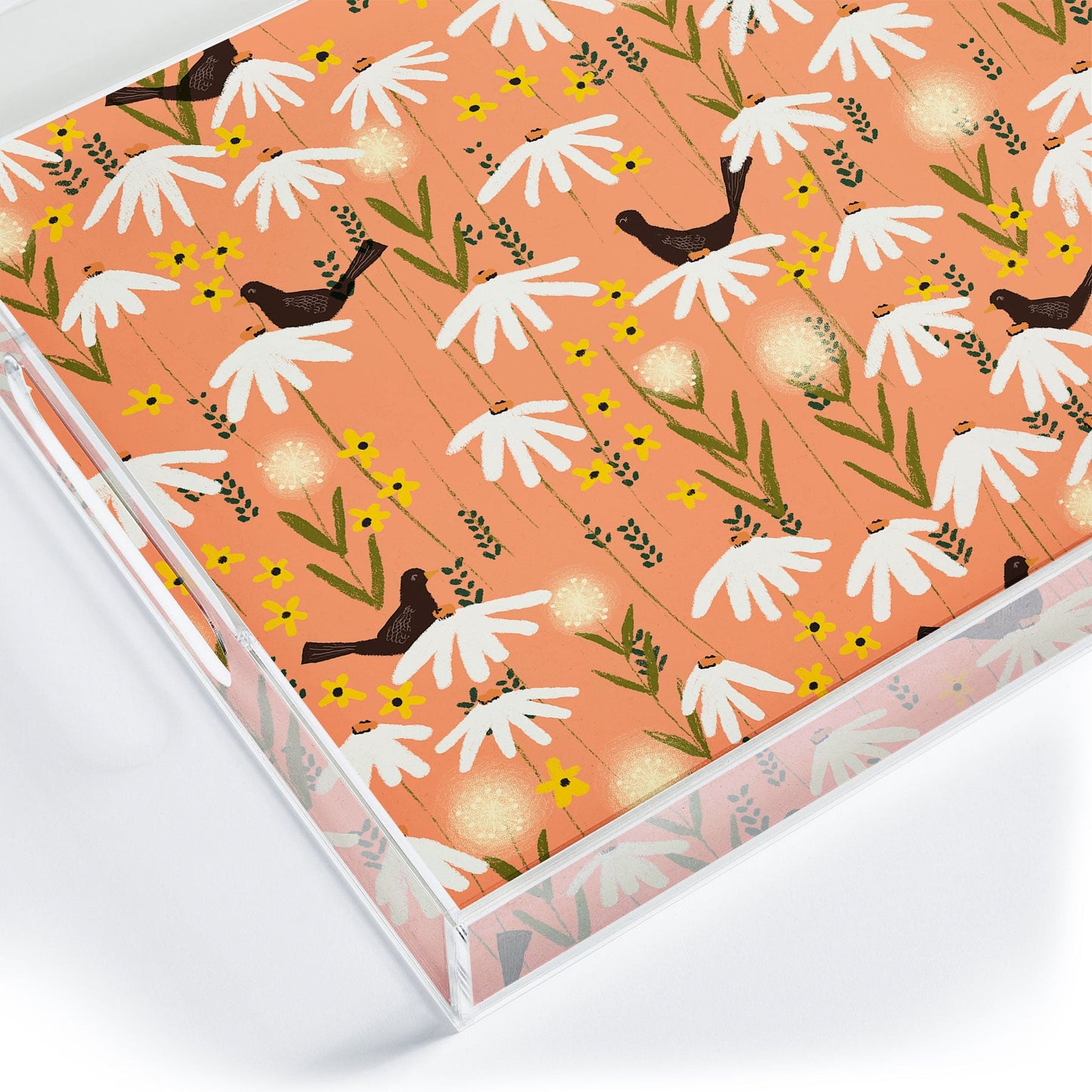 Joy Laforme Blooms of Dandelions and Wild Daisies Acrylic Tray
