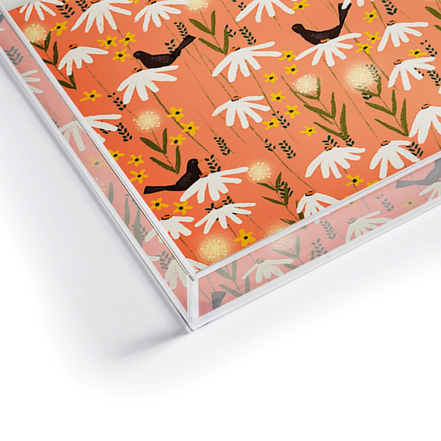 Joy Laforme Blooms of Dandelions and Wild Daisies Acrylic Tray